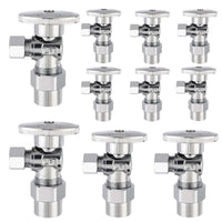 10 Pcs 1/2" CPVC x 3/8" OD Compr. Angle Stop Valve, 1/4 Turn (Lead Free) Plumbingsell