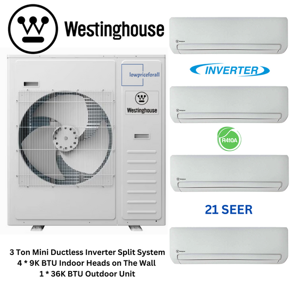 Low Price for All Westinghouse WHP36M4A21S Mini Split Inverter Air Conditioner System