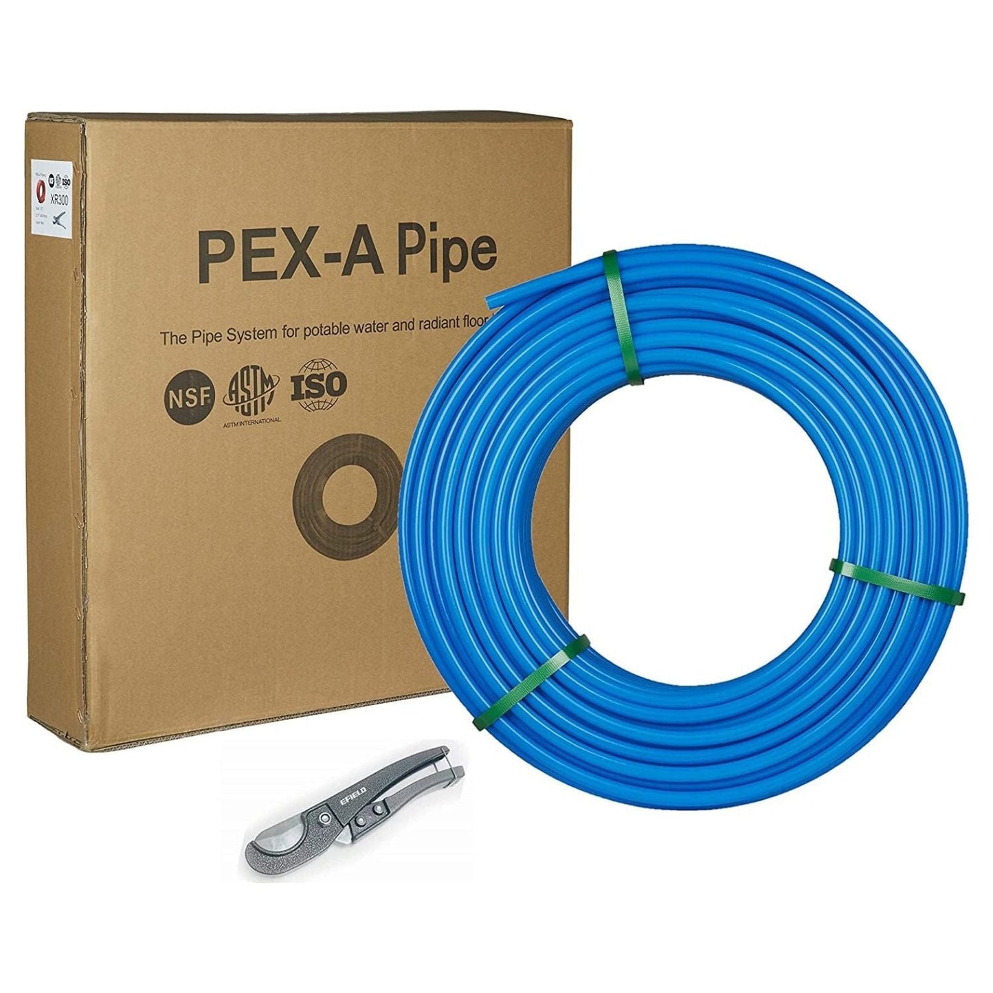 3/4" 100ft PEX-A Pipe (Blue & Cutter)