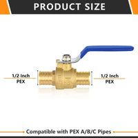 1/2" PEX Crimp Ball Valve, Blue (Lead Free) Plumbingsell