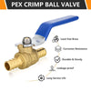 1/2" PEX Crimp Ball Valve, Blue (Lead Free) Plumbingsell