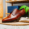 Zelli Italia Zelli Italia 21-532-CGM ANDREA Crocodile Lace Up, Cognac
