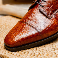 Zelli Italia Zelli Italia 21-532-CGM ANDREA Crocodile Lace Up, Cognac