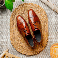 Zelli Italia Zelli Italia 21-532-CGM ANDREA Crocodile Lace Up, Cognac