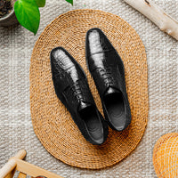 Zelli Italia Zelli Italia 21-532-BKM ANDREA Crocodile Lace Up, Black