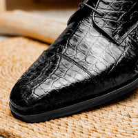Zelli Italia Zelli Italia 21-532-BKM ANDREA Crocodile Lace Up, Black