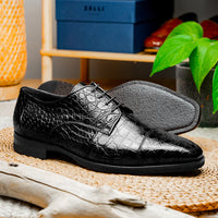 Zelli Italia Zelli Italia 21-532-BKM ANDREA Crocodile Lace Up, Black
