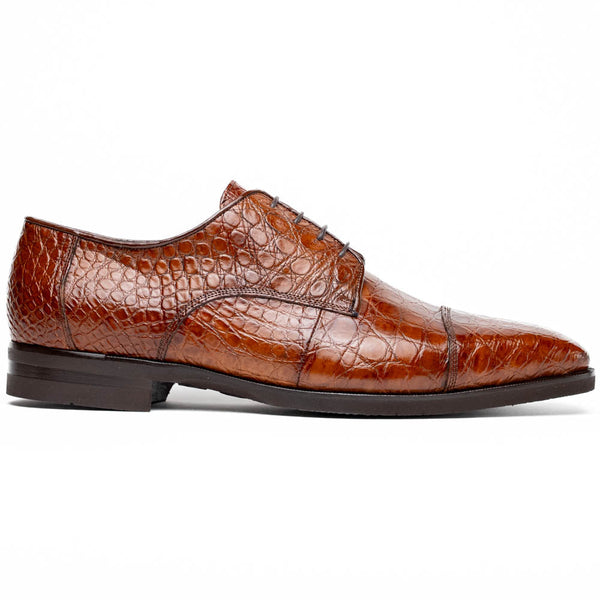 Zelli Italia Zelli Italia 21-532-CGM ANDREA Crocodile Lace Up, Cognac