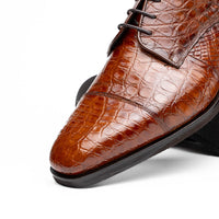 Zelli Italia Zelli Italia 21-532-CGM ANDREA Crocodile Lace Up, Cognac