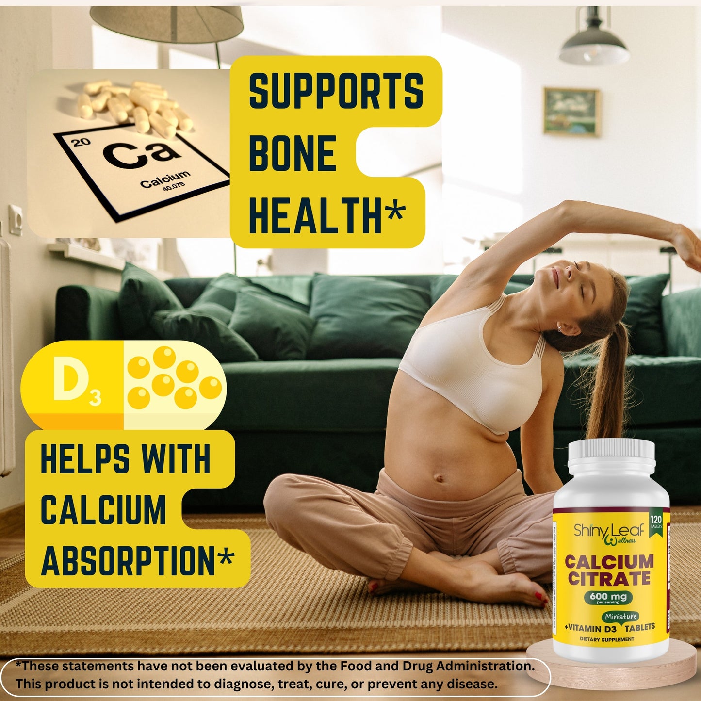 Shiny Leaf Bariatric Calcium Citrate Minis 600mg Tablets with Vitamin D3
