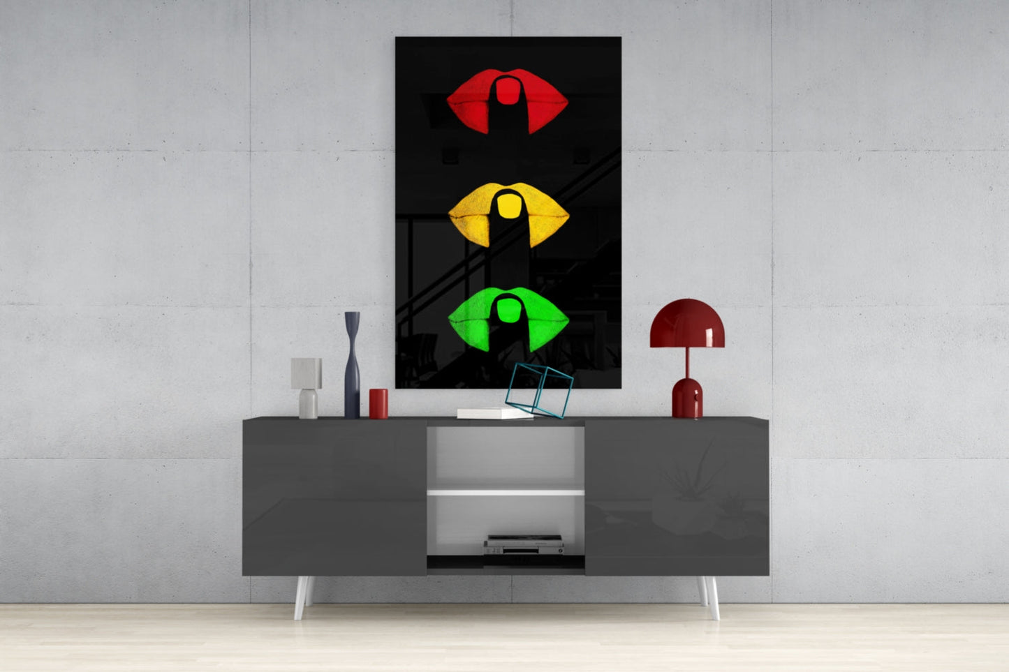 Insigneart USA Insigneart USA Colored Lips Glass Wall Art