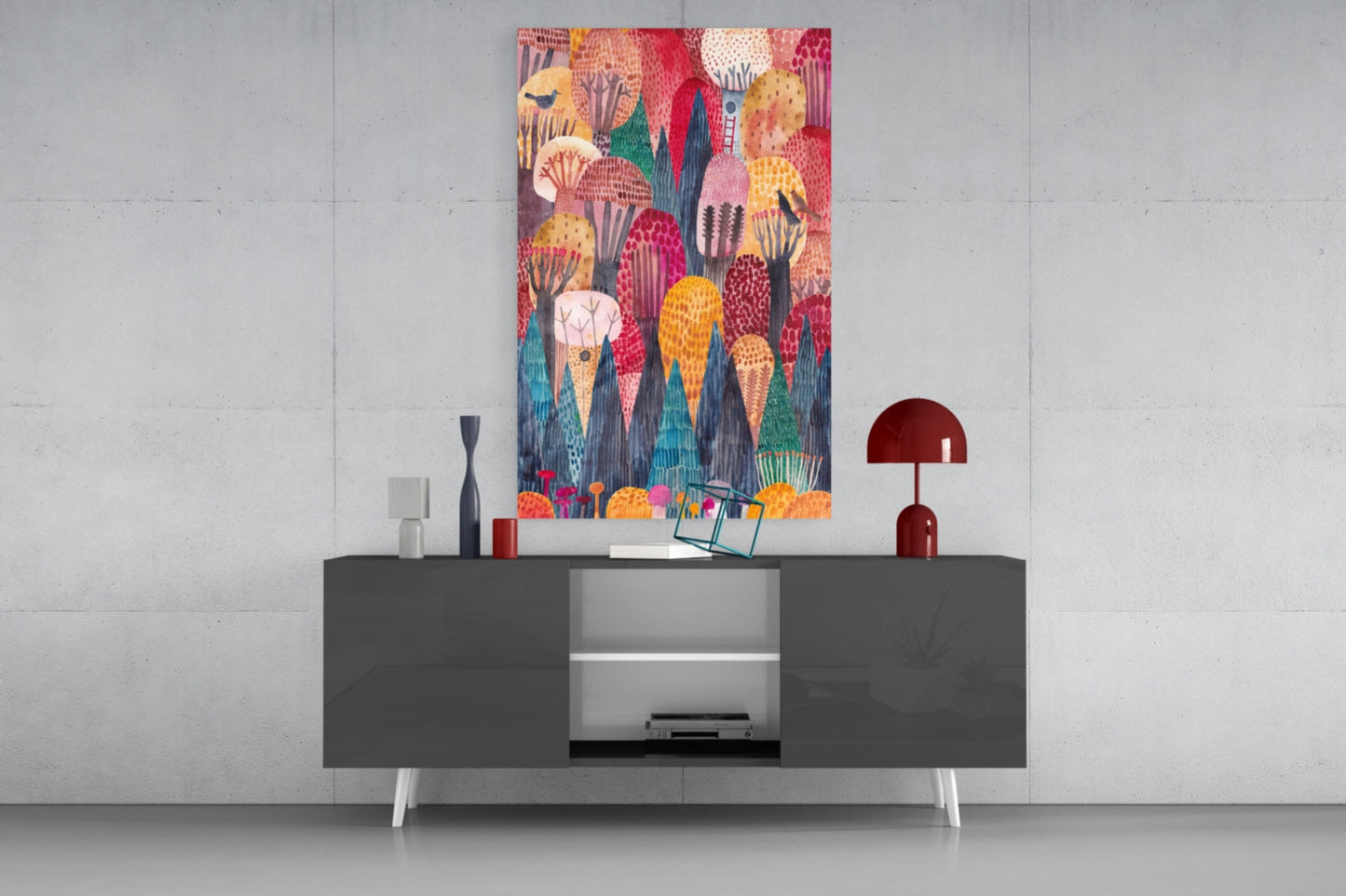 Insigneart USA Insigneart USA Colorful Trees Glass Wall Art