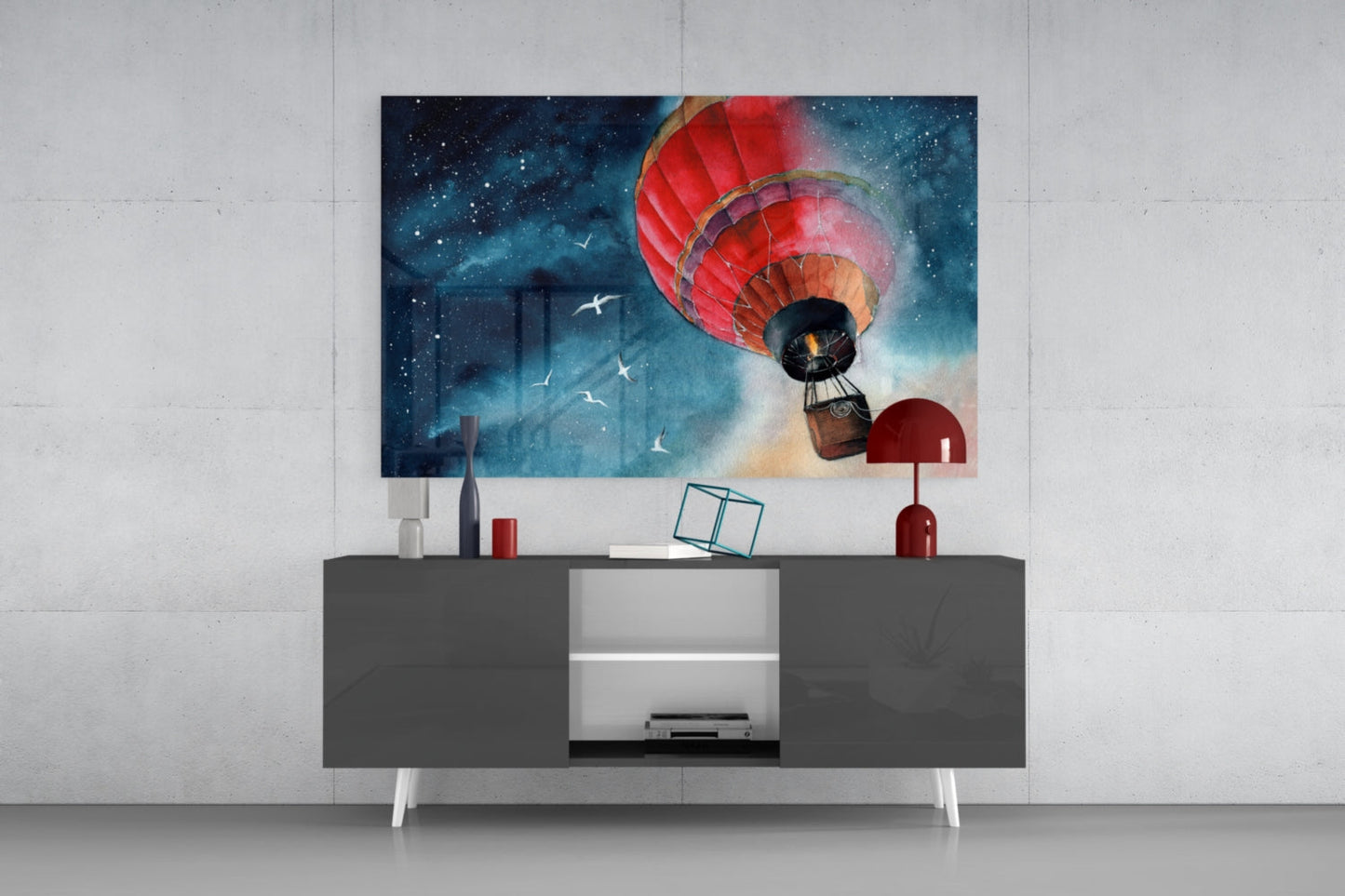 Insigneart USA Insigneart USA Baloon to the Moon Glass Wall Art