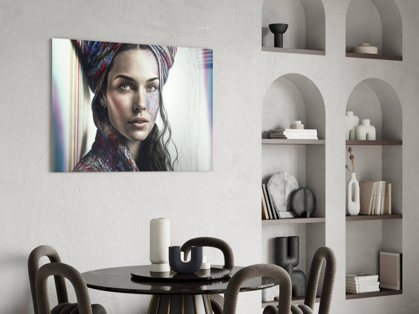 Insigneart USA Girl with a Tattoo Glass Wall Art || Designer Collection