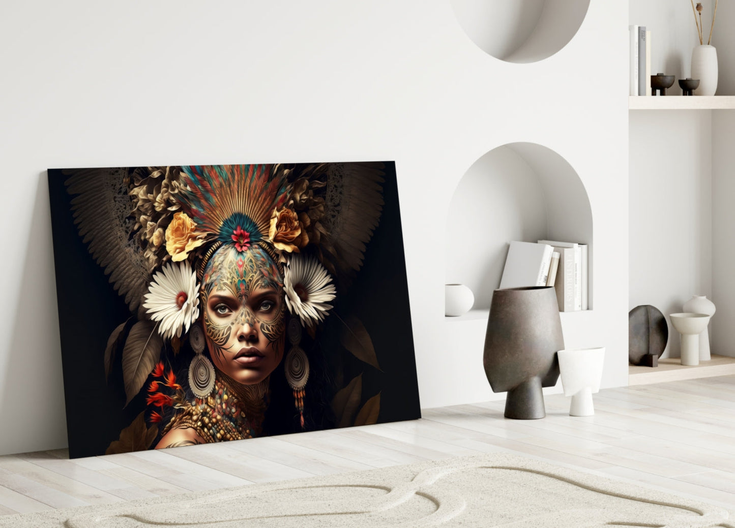 Insigneart USA Queen of Flowers Glass Wall Art || Designer Collection