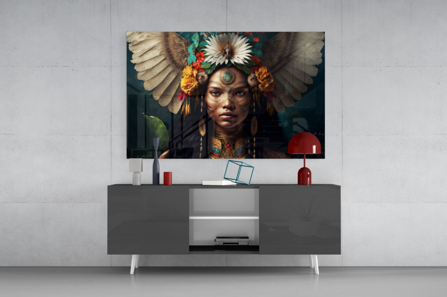 Insigneart USA Beauty of the Clan Glass Wall Art || Designer Collection
