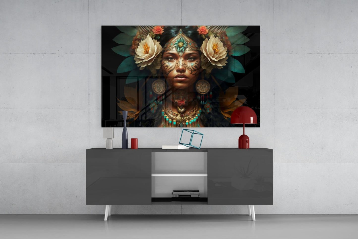 Insigneart USA Beauty of the Clan Glass Wall Art || Designer Collection