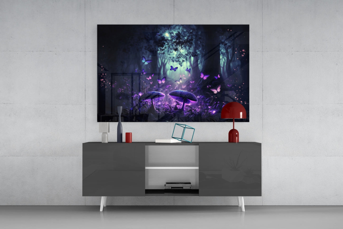 Insigneart USA Mushrooms' Love Glass Wall Art || Designer Collection