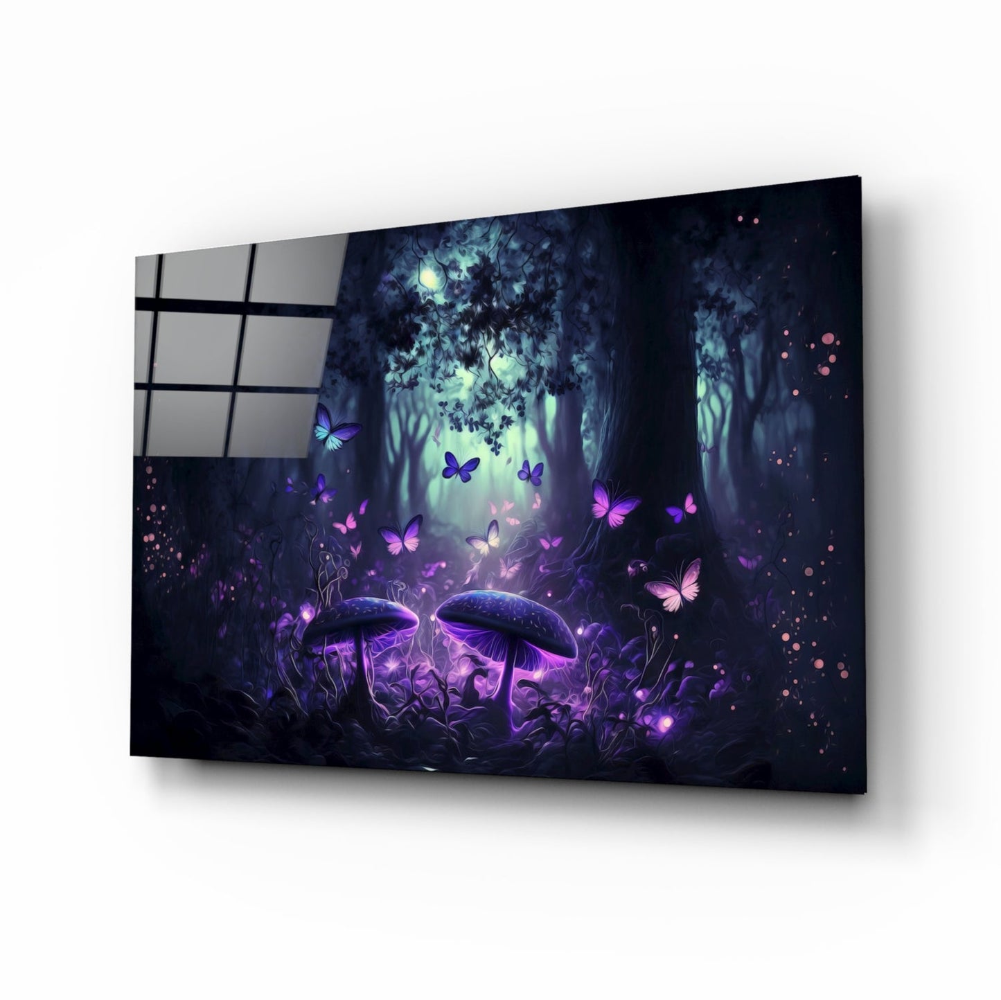 Insigneart USA Mushrooms' Love Glass Wall Art || Designer Collection