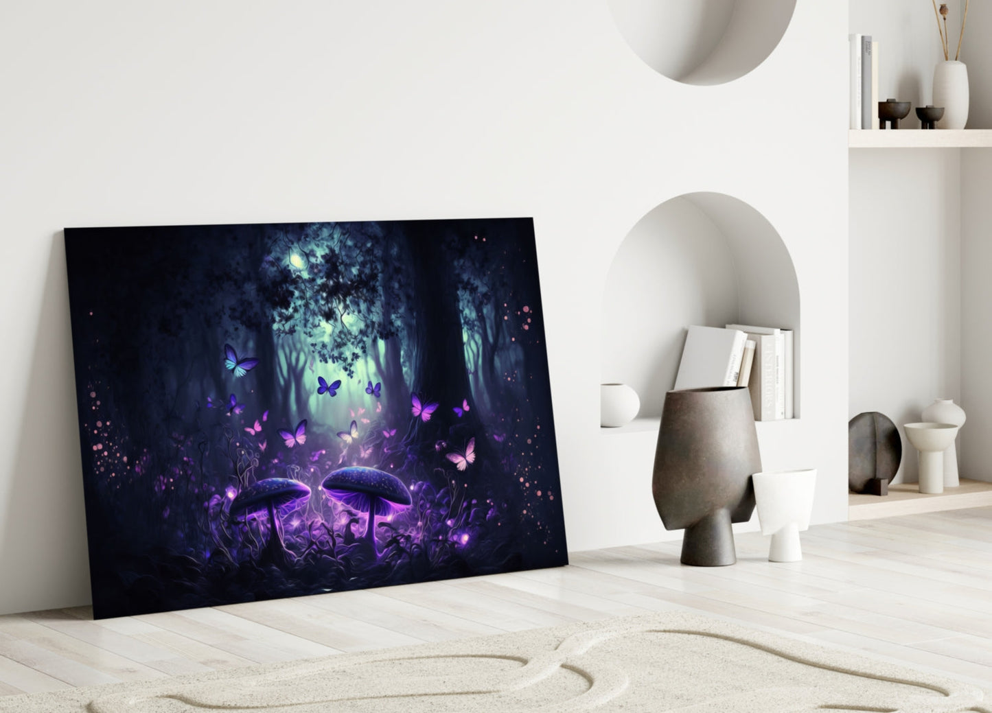 Insigneart USA Mushrooms' Love Glass Wall Art || Designer Collection