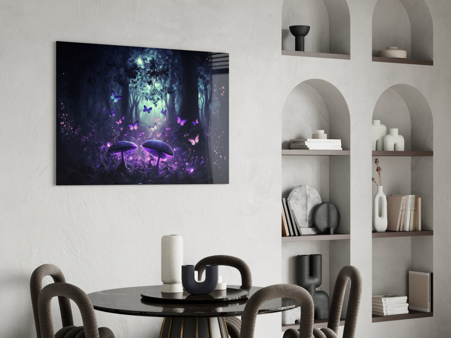 Insigneart USA Mushrooms' Love Glass Wall Art || Designer Collection