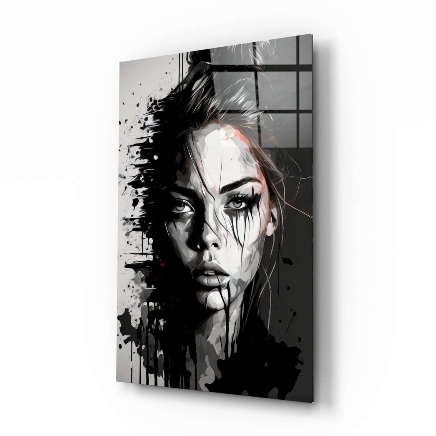 Insigneart USA Scribbled Beauty Glass Wall Art || Designer Collection