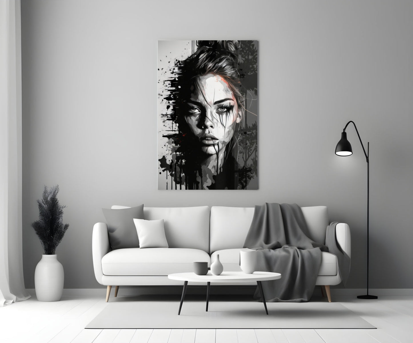 Insigneart USA Scribbled Beauty Glass Wall Art || Designer Collection