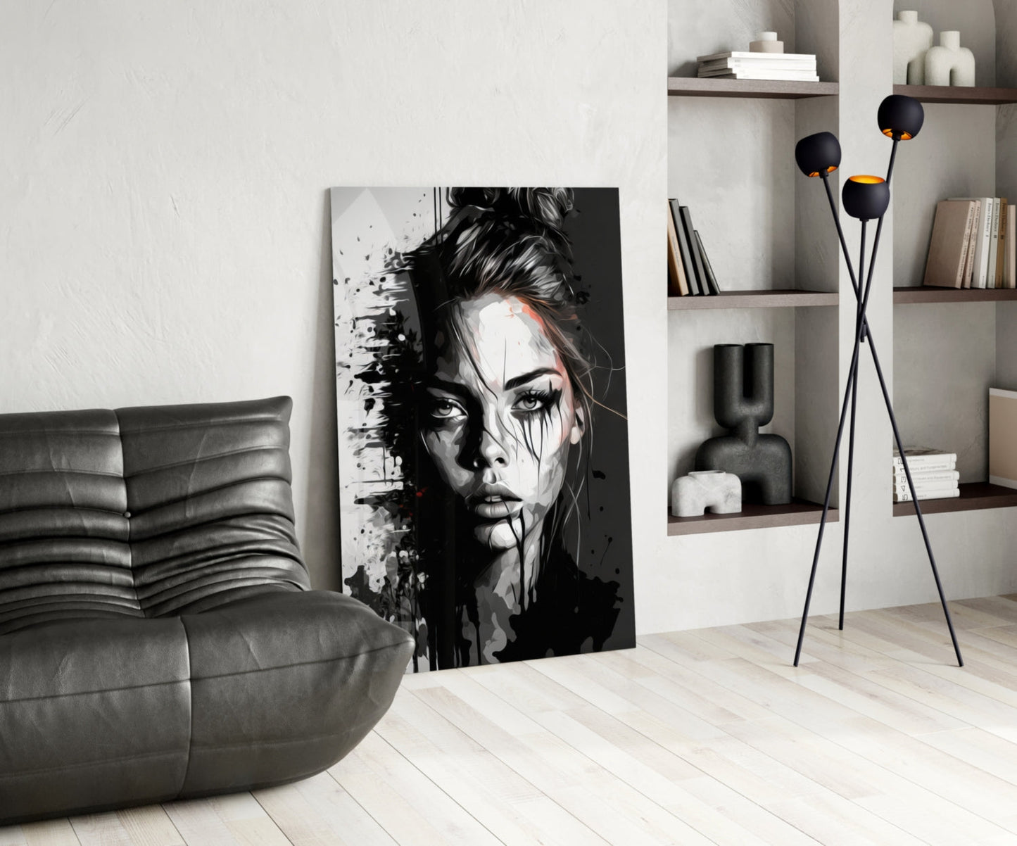 Insigneart USA Scribbled Beauty Glass Wall Art || Designer Collection