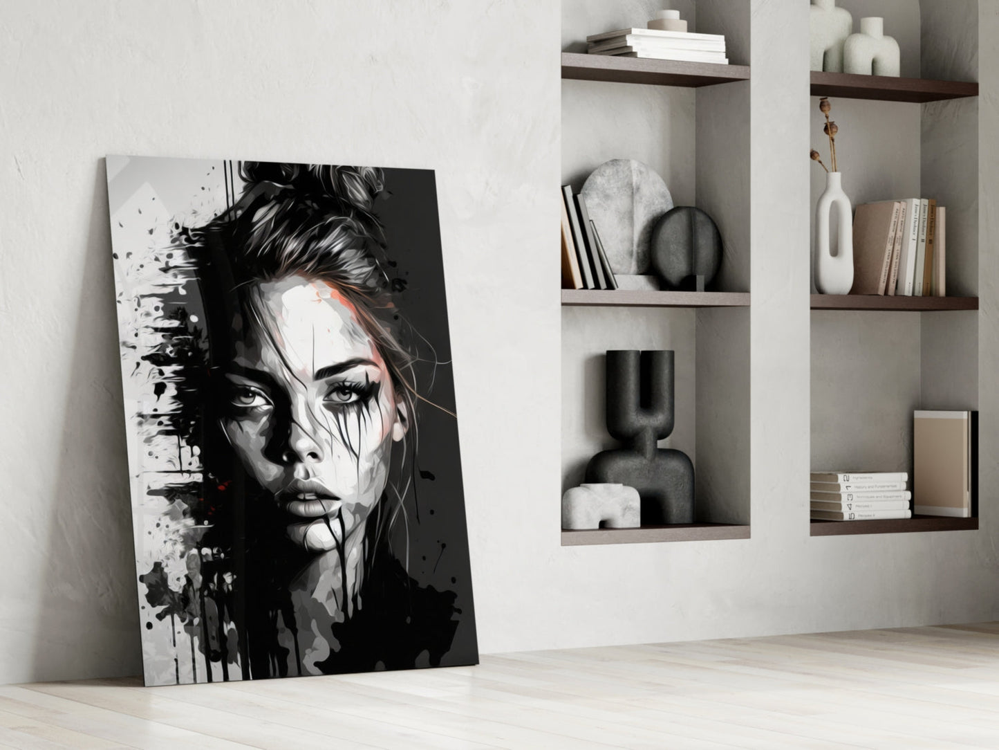 Insigneart USA Scribbled Beauty Glass Wall Art || Designer Collection