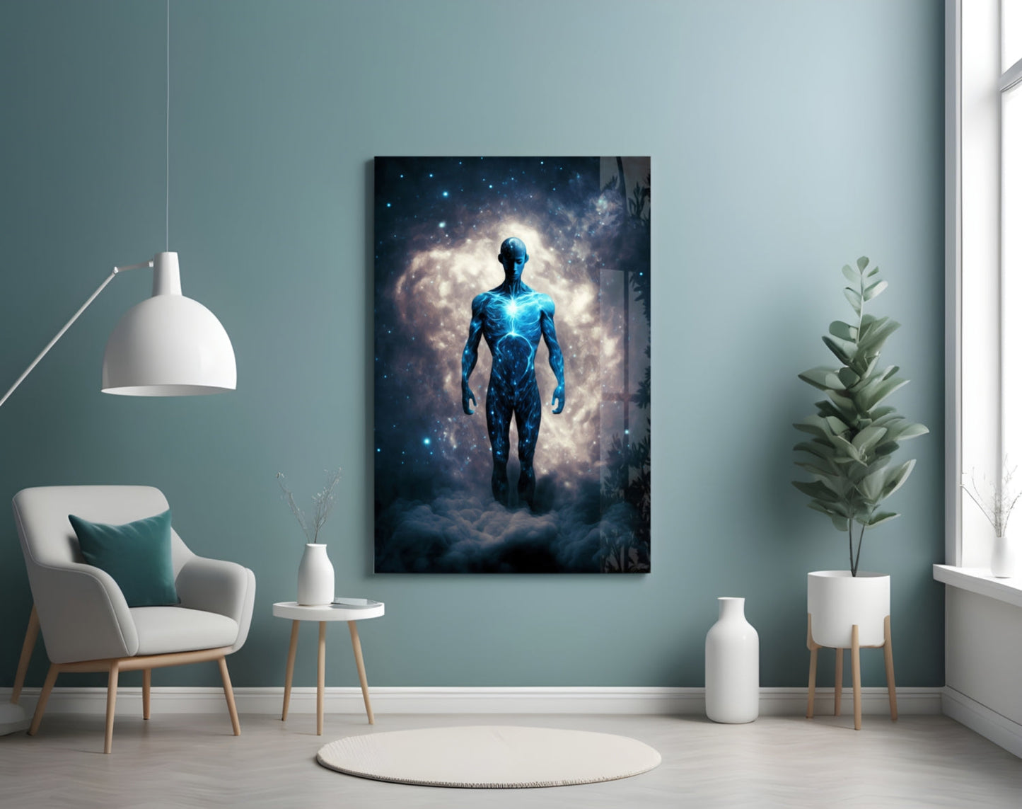 Insigneart USA Vitruvius Man Glass Wall Art || Designers Collection