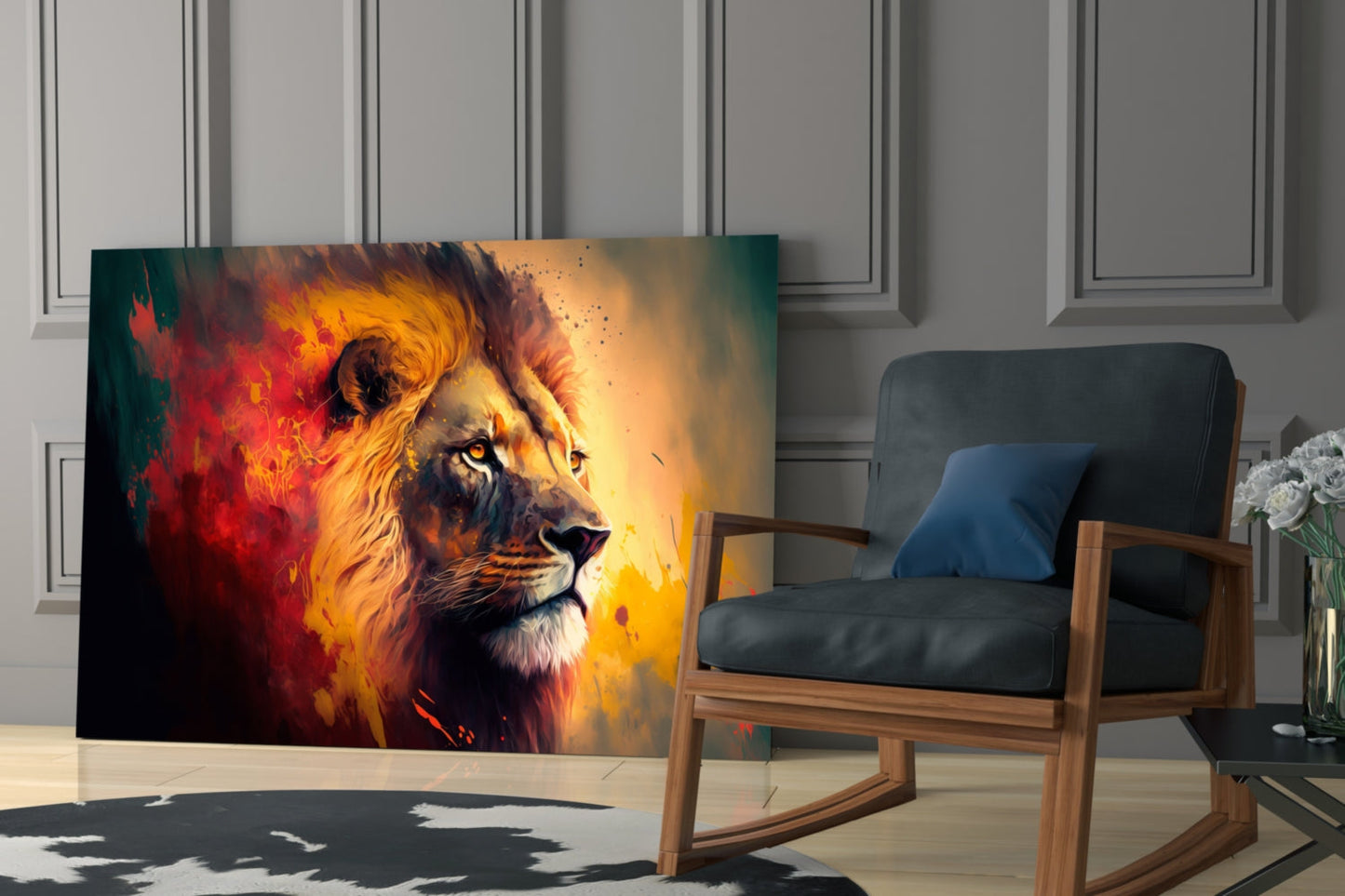 Insigneart USA Nobility of the Lion Glass Wall Art || Designer Collection