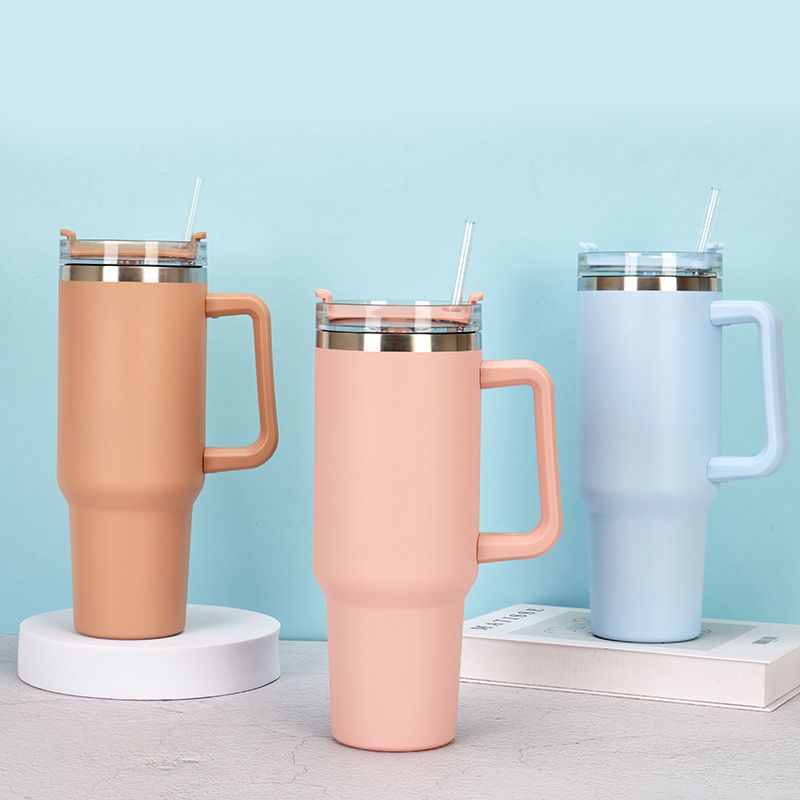 40oz Adventure Quencher Tumbler T hermos Vacuum Cups With Handle Stainless Steel Travel Water Cup Stay Ice Cold Car Coffee Mug EasyOptionXY LLC