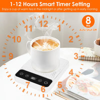 Desktop Electric Mug Warmer Auto Shut Off Timer Setting 6 Temperature Levels Cup Warmer for Milk Tea Cup Heating Plate EasyOptionXY LLC