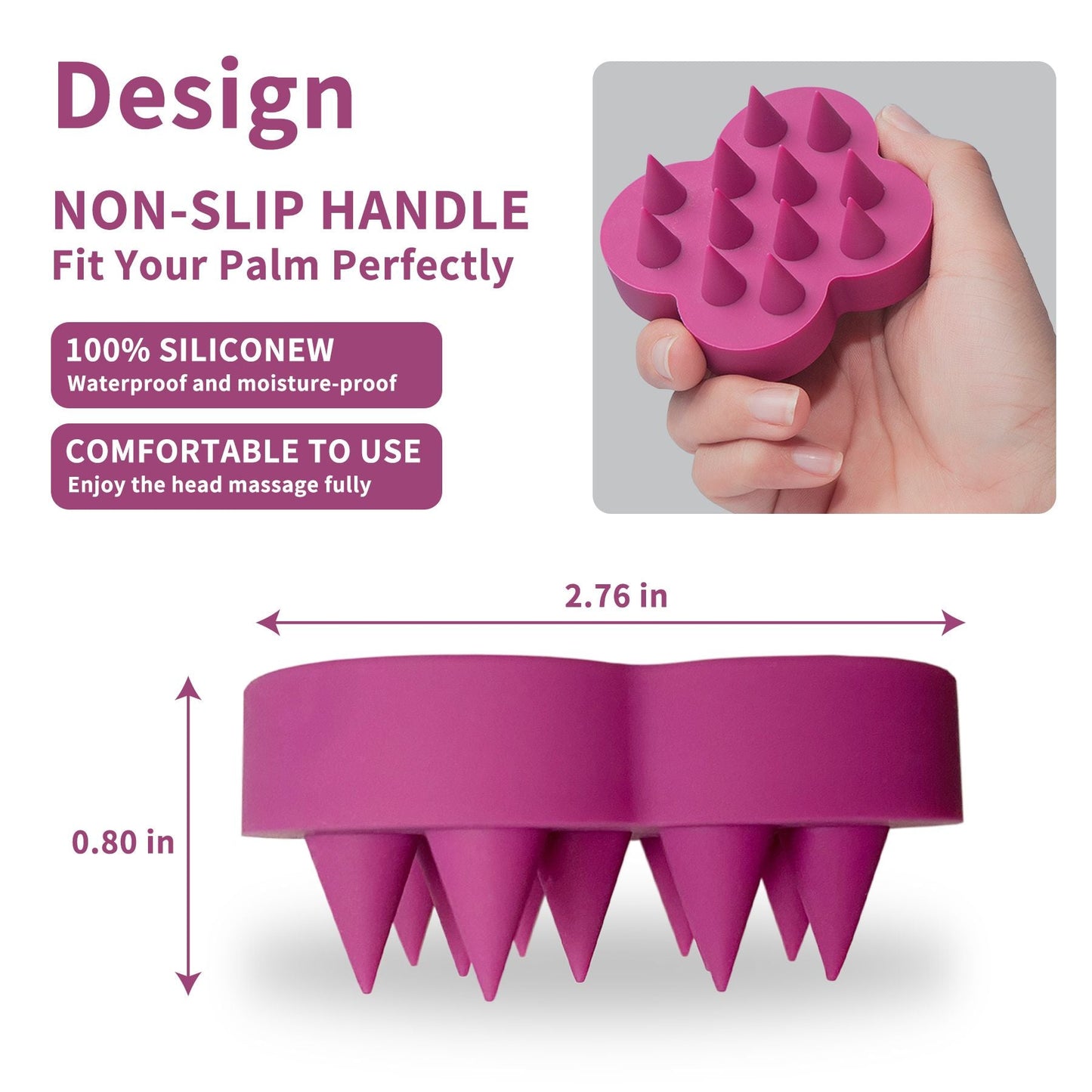 Silicone Scalp Massager for Hair Growth, Scalp Scrubber Brush for Shower, Andruff Exfoliating Stress Relax Wet Dry Scalp Brush, Deeply Cleanses Scalp Pores