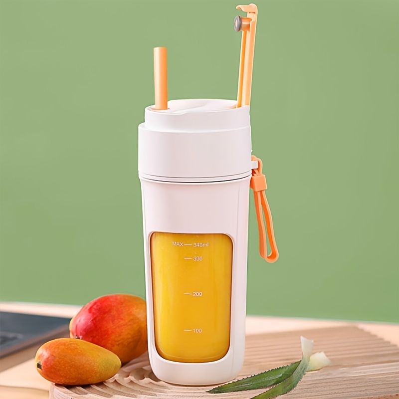 Portable Wireless Blender With The Straw; USB Travel Juice Cup Baby Food Mixing Juicer Machince With Updated 8 Blades 3000mAh Rechargeable Battery EasyOptionXY LLC