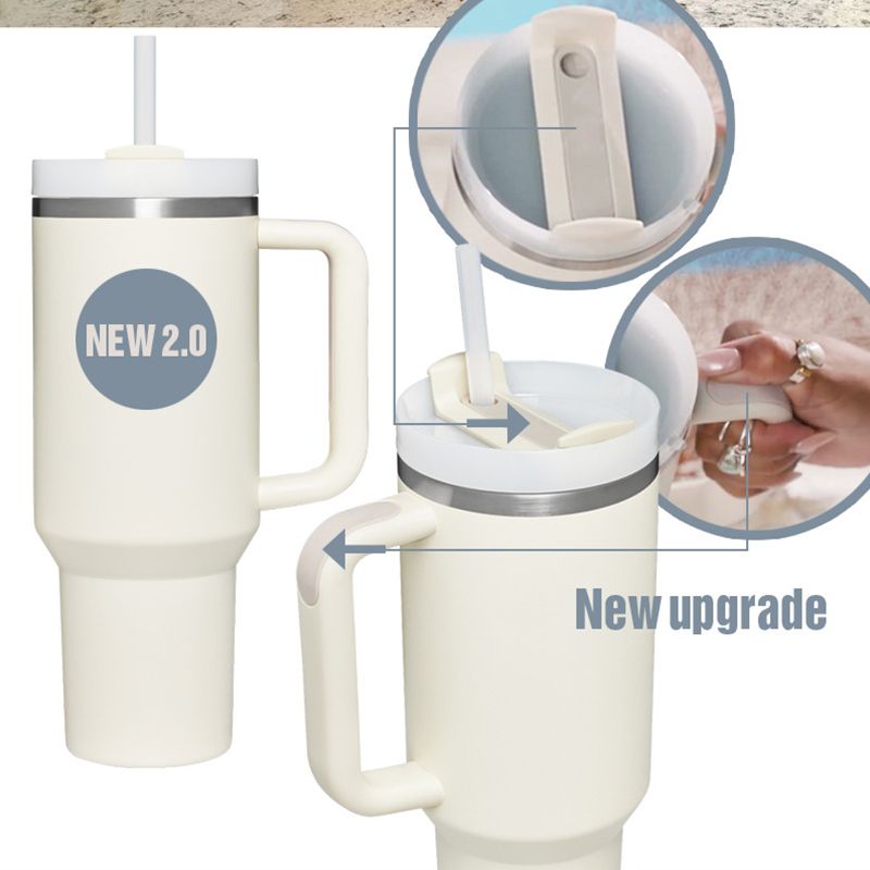 1200ml Stainless Steel Mug Coffee Cup Thermal Travel Car Auto Mugs T hermos 40 Oz Tumbler with Handle Straw Cup Drinkware New In EasyOptionXY LLC