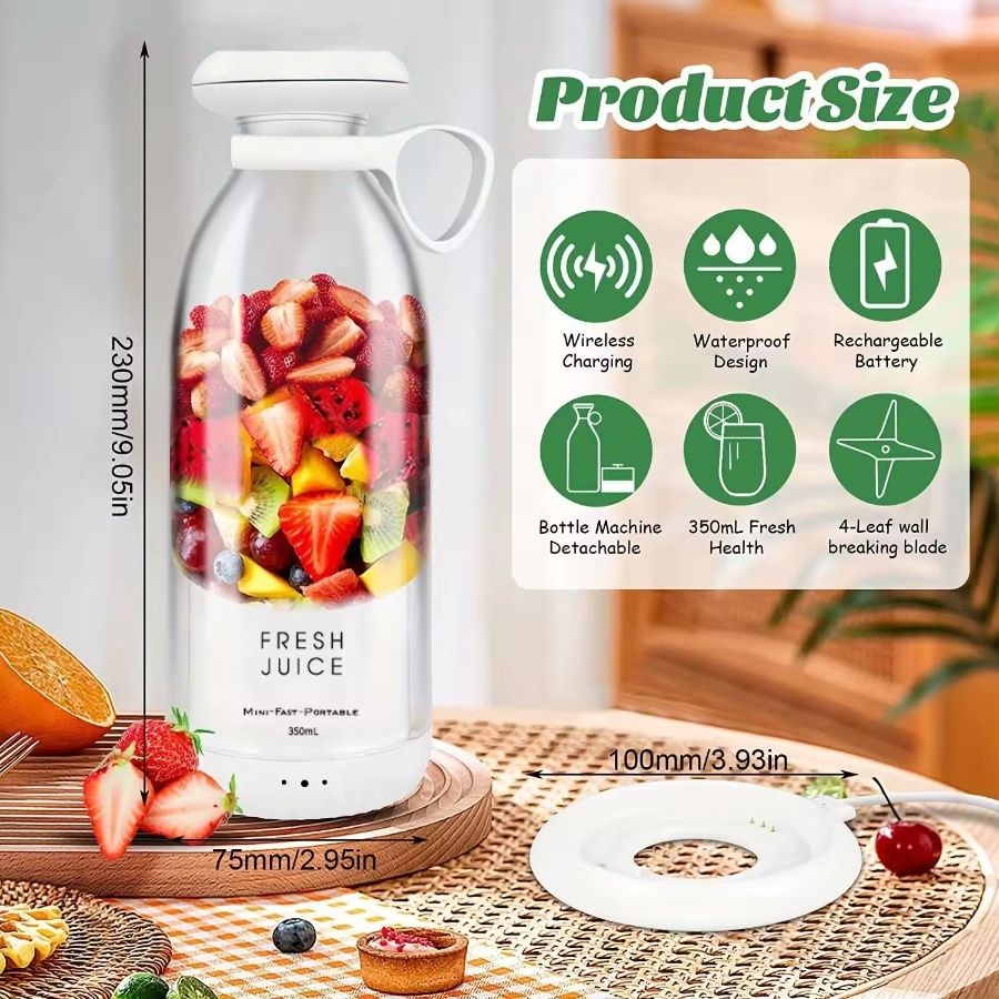 350ml Electric Juicer Blender Mini Portable Blender Bottle USB Rechargeable Fruit Mixers Juicers Multifunction Juice Maker Machine Food Milkshake Cup EasyOptionXY LLC