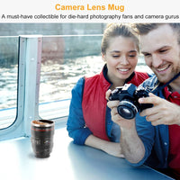 Camera Lens Coffee Mug Cup 13.6oz F ood-G rade Stainless Steel Travel Photography Insulated Mug for All Ages EasyOptionXY LLC