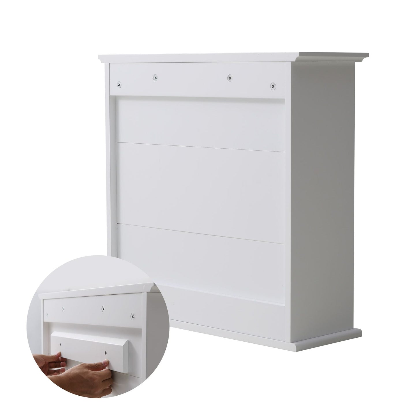 23 "x22" Bathroom Wall Cabinet Wooden Medicine Cabinet MDF Material Storage Organizer with Buffer Hinges; adjustable Shelves Cupboard Storage Cabinet with Handles EasyOptionXY LLC