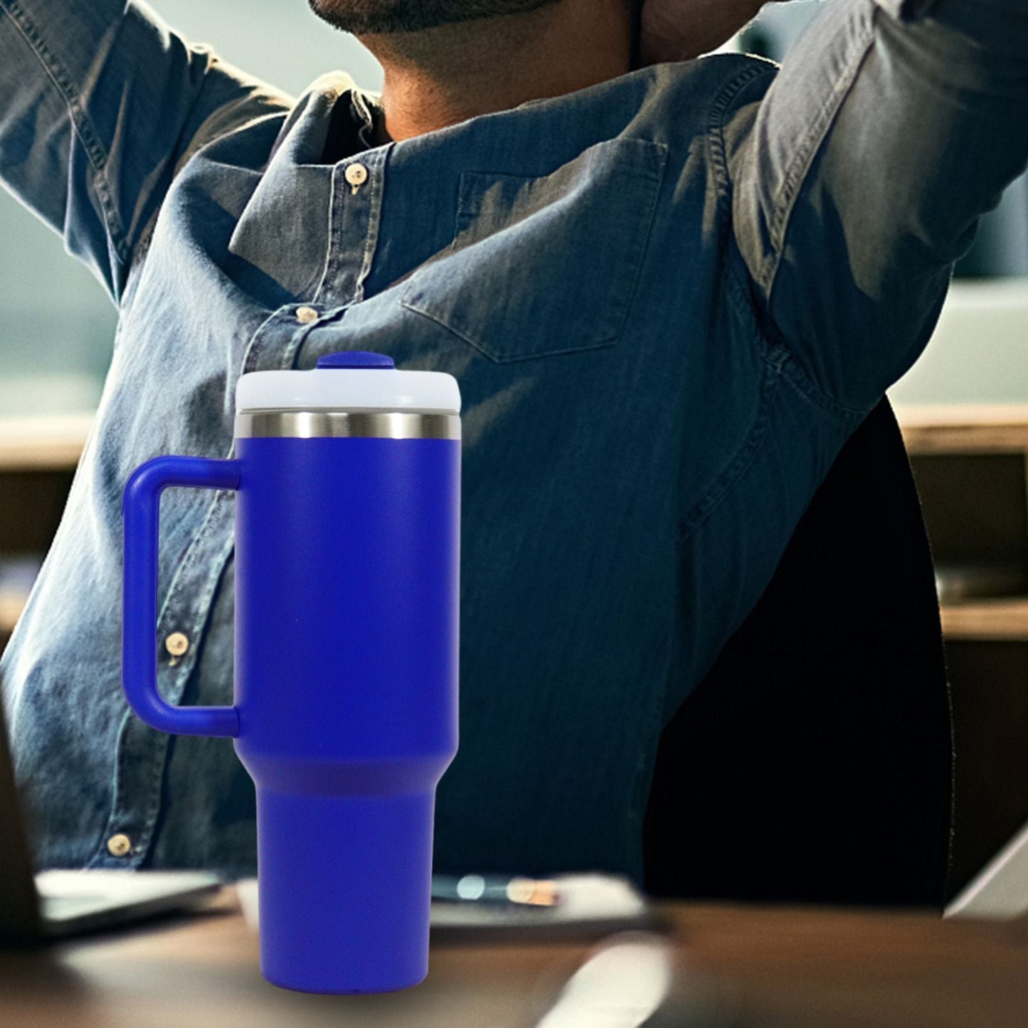 40oz V2 large capacity tumbler, With Handle And Straw Lid, Insulated Reusable Stainless Steel Water Bottles Travel Mug Coffee Cup car cup water cup For Men Women Outdoor Camping Driving, gift EasyOptionXY LLC