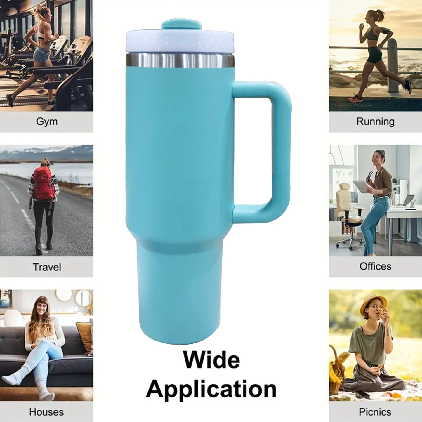 40oz V2 large capacity tumbler, With Handle And Straw Lid, Insulated Reusable Stainless Steel Water Bottles Travel Mug Coffee Cup car cup water cup For Men Women Outdoor Camping Driving, gift EasyOptionXY LLC