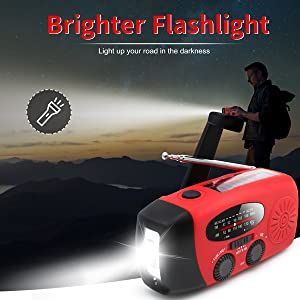 Storm Safe Emergency AM/FM/NOAA Weather Band Radio With Solar Flash Light And Built-in Phone Charger EasyOptionXY LLC