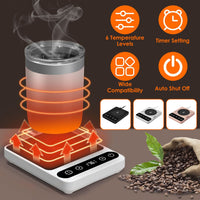 Desktop Electric Mug Warmer Auto Shut Off Timer Setting 6 Temperature Levels Cup Warmer for Milk Tea Cup Heating Plate EasyOptionXY LLC