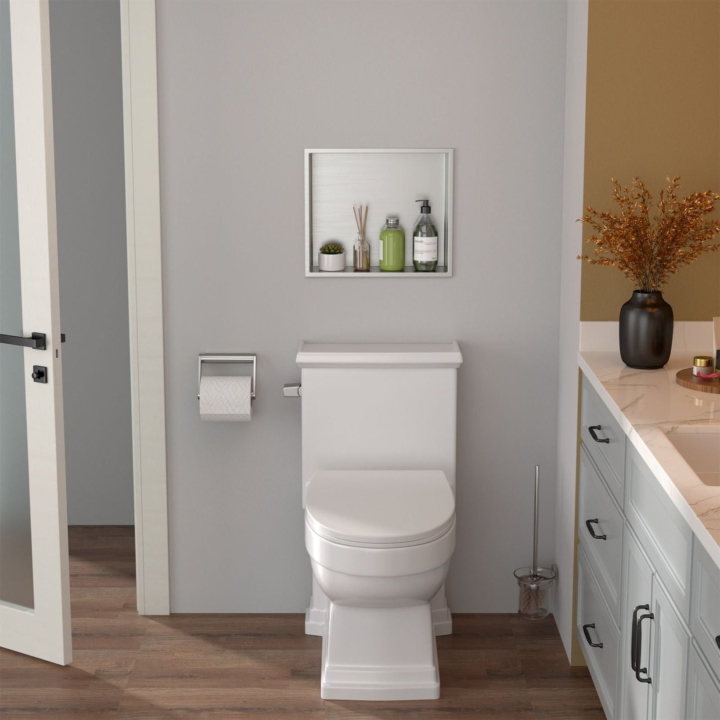 Brushed Stainless Steel Wall Shower Niche , Double Recessed Shower Shelf for Bathroom EasyOptionXY LLC