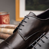 Zelli Italia 25-550-GRY ENZO Italian Calfskin Cap Toe Burnished Black