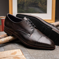 Zelli Italia 25-550-GRY ENZO Italian Calfskin Cap Toe Burnished Black