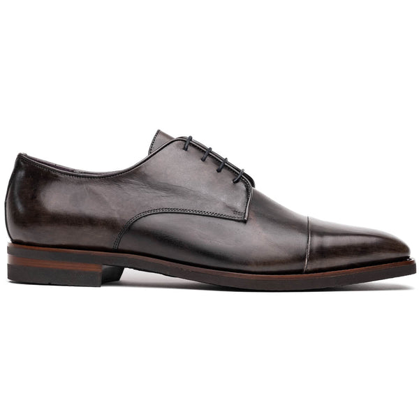 Zelli Italia 25-550-GRY ENZO Italian Calfskin Cap Toe Burnished Black