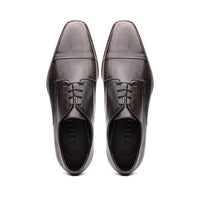 Zelli Italia 25-550-GRY ENZO Italian Calfskin Cap Toe Burnished Black