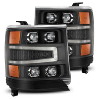 AlphaRex 16-18 Chevrolet Silverado 1500 NOVA-Series LED Projector Headlights Black OffRoadUSA.com