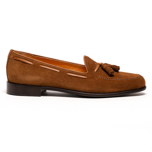 Zelli Italia 16-583-TAB FRANCO Suede Calfskin Tassel Loafer, Tobacco